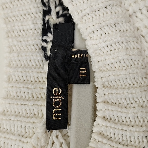 Maje Paris Patchwork Cape/ Cocoon/ Poncho Black/ Off White Size M-L - Picture 7 of 16